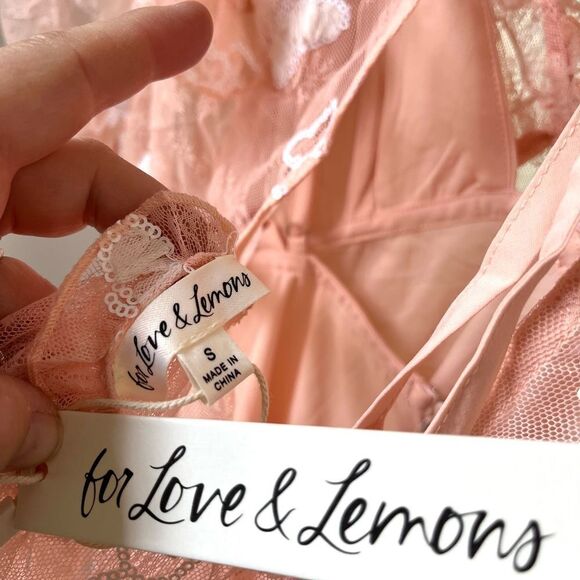For Love And Lemons Shari Lace Mini Pale Pink Size Small NWT - Picture 10 of 14